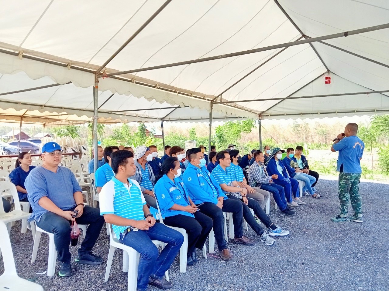 กปภ.สาขาปทุมธานี ดำเนินกิจกรรม โครงการ โคก หนอง นา สัปปายะและรมณียสถาน สถานปฏิบัติธรรมสมเด็จพระสังฆราช (อมพรมหาเถร)