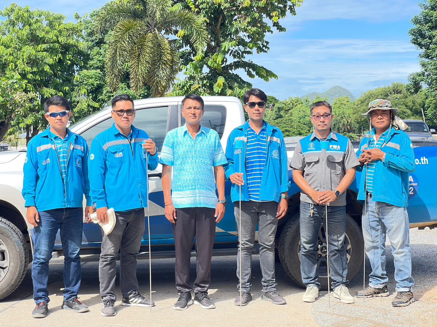 กปภ.สาขากาญจนบุรี ทำการค้นหาท่อแตกรั่ว