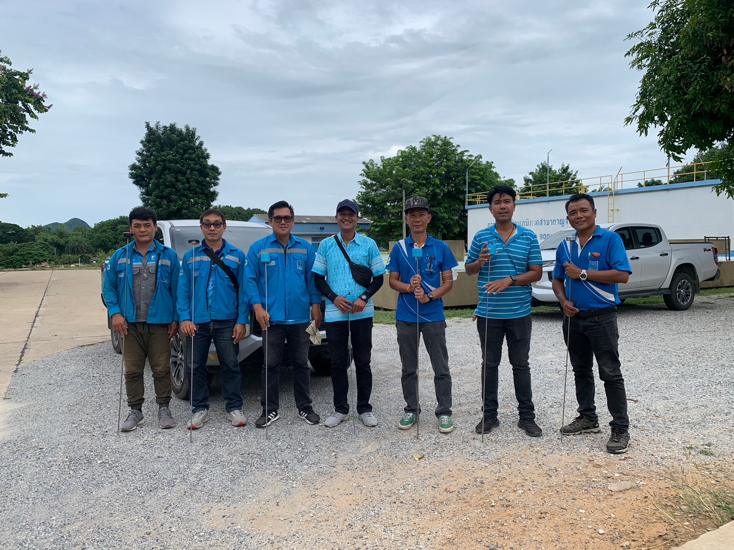 กปภ.สาขากาญจนบุรี ทำการค้นหาท่อแตกรั่ว