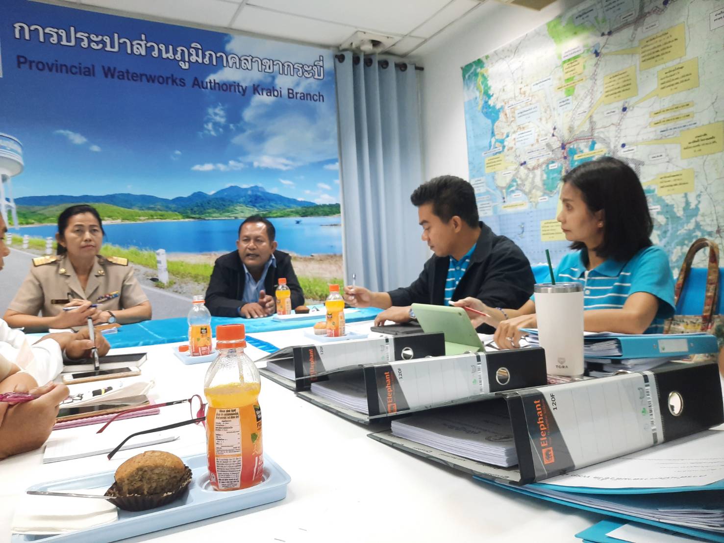 การประปาส่วนภูมิภาคสาขากระบี่ รับการตรวจติดตามผลการดำเนินงาน โครงการจัดการน้ำสะอาด : WSP ประจำปี 2566