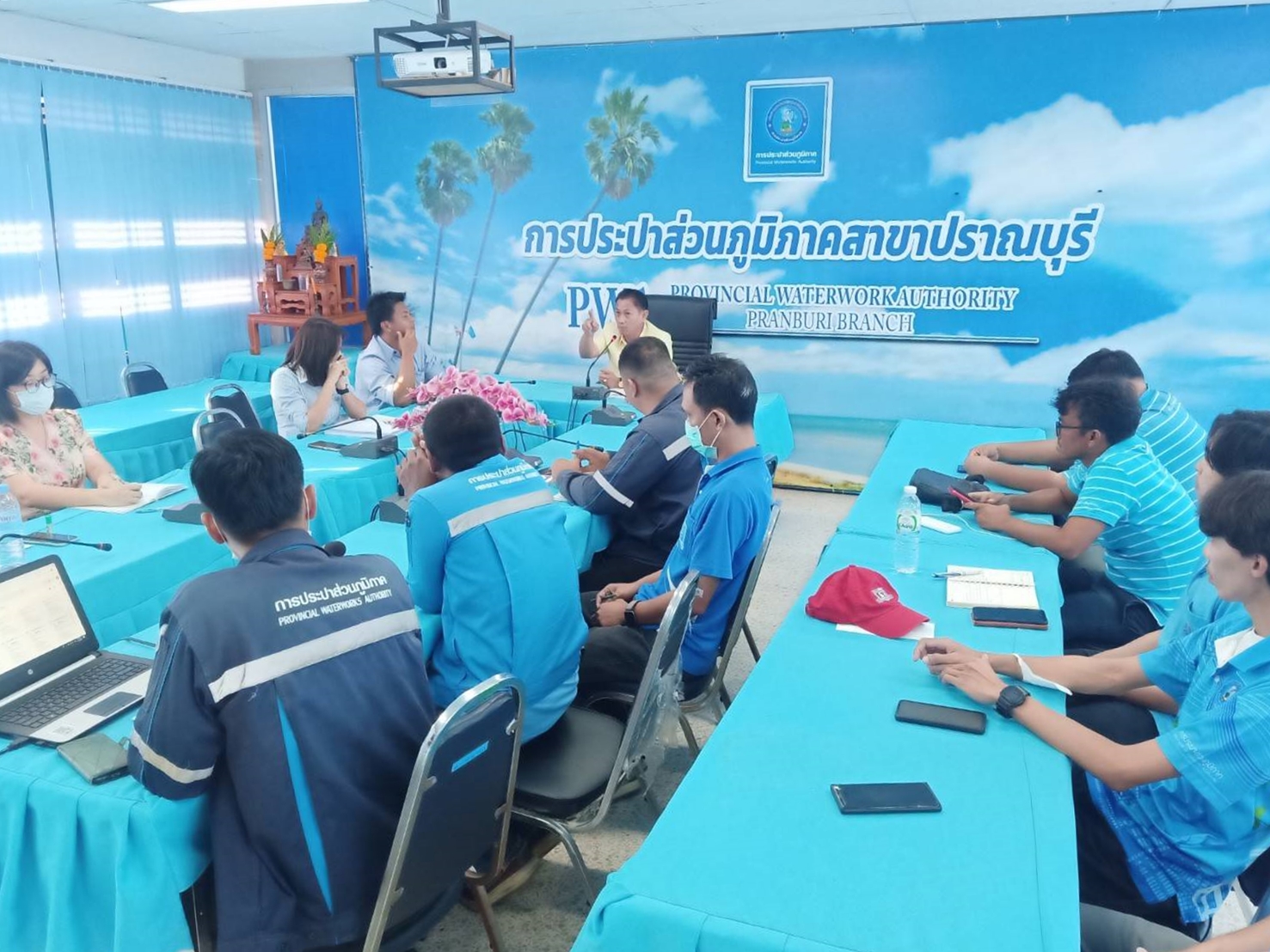 กปภ.สาขาปราณบุรี ทำการประชุม วางแผนเตรียมความพร้อมสมัครเข้าร่วมโครงการศูนย์ราชการสะดวก (GECC) และการเตรียมความพร้อมรับการ Audit จากหน่วยงานภายนอก ระบบ ISO9001:2015