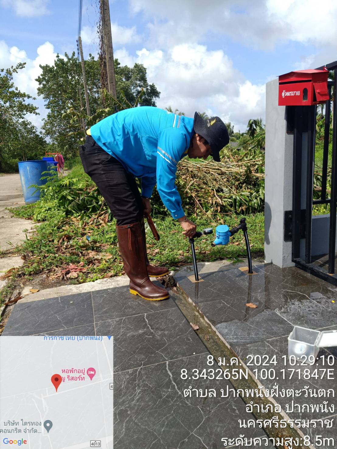 การประปาส่วนภูมิภาคสาขาปากพนัง ลงพื้นที่ตรวจสอบแรงดันน้ำ ดำเนินการตามแผนงานบริการและควบคุมน้ำสูญเสีย ประจำเดือนมกราคม 2567