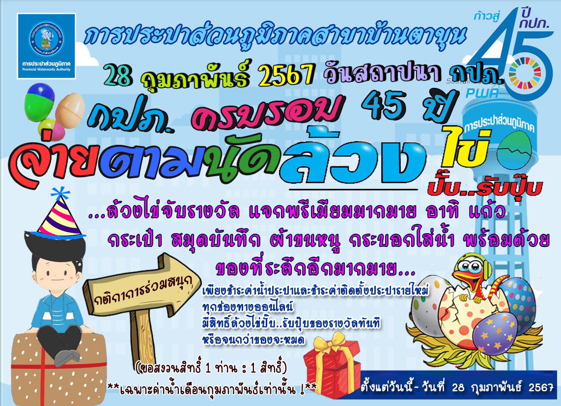 28 กุมภาพันธ์ 2567 วันสถาปนา กปภ.