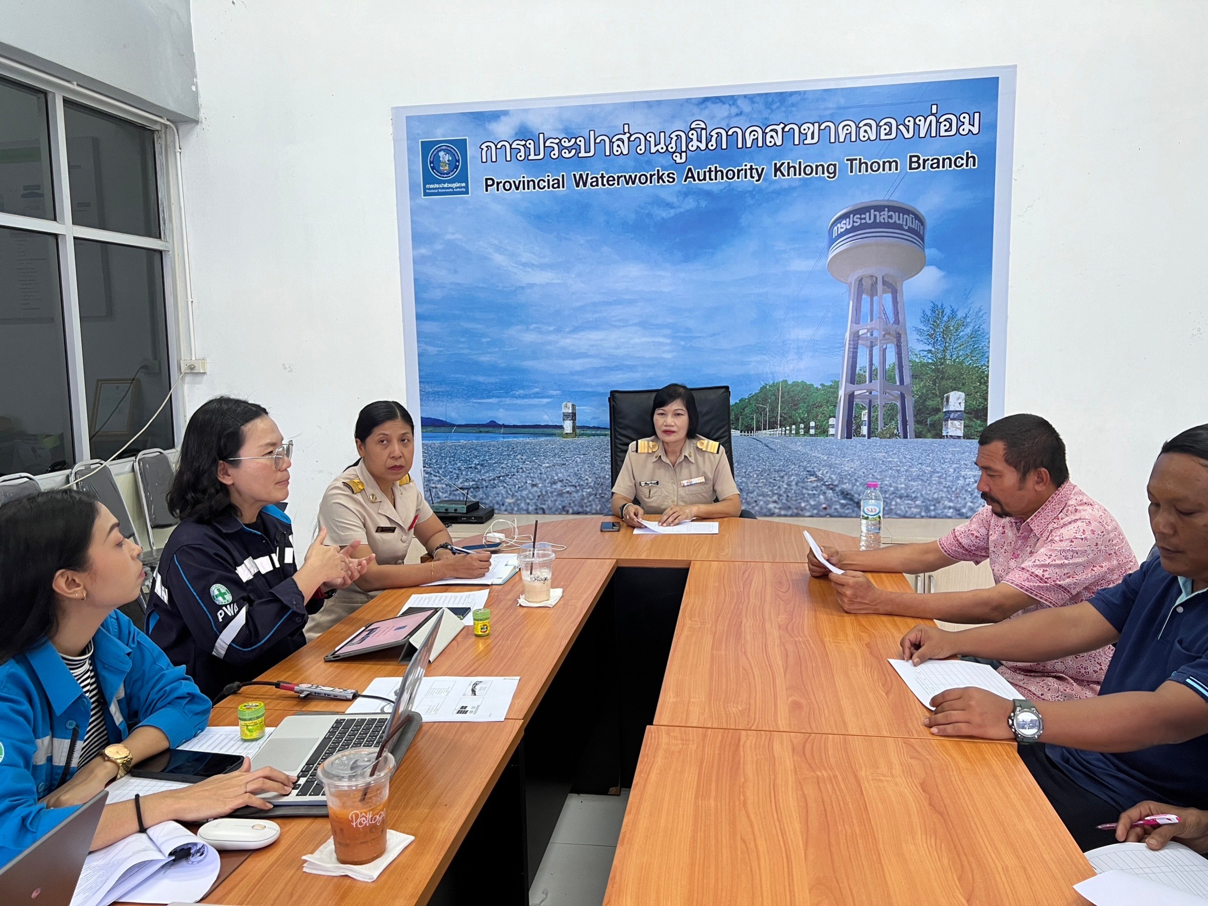 การประปาส่วนภูมิภาคสาขาคลองท่อม ร่วมกับ งานควบคุมคุณภาพน้ำ (2) จัดประชุมเตรียมความพร้อมสำหรับการดำเนินโครงการ WSP ประจำปี 2567