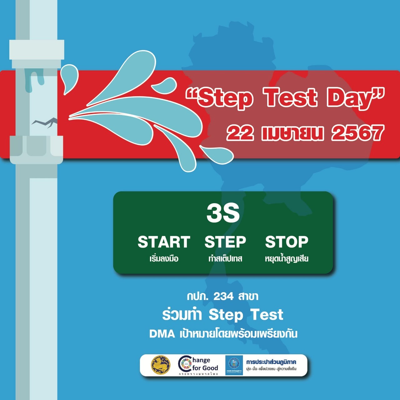 กปภ.สาขาอ้อมน้อย เข้าร่วมเปิดงานวัน Step Test Day 22 เมษายน 2567 ผ่านระบบสื่ออิเล็กทรอนิกส์