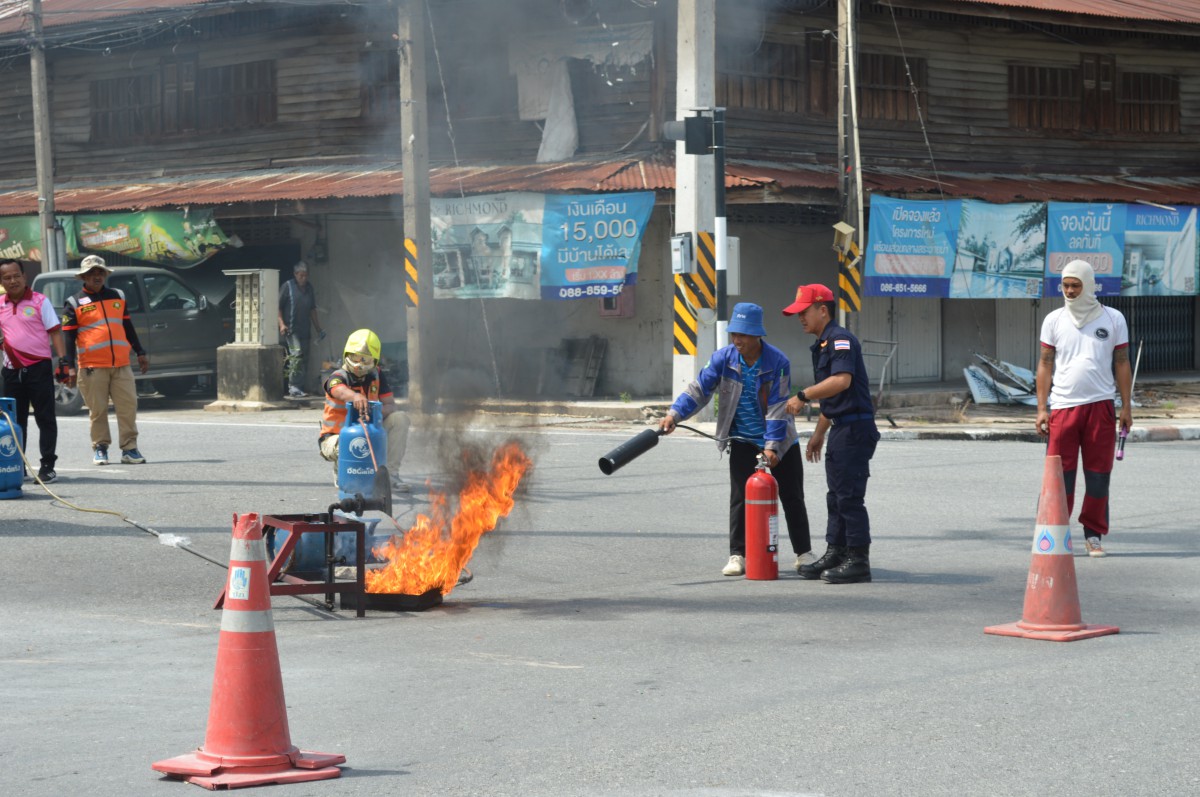 กปภ.บ้านบึง ฝึกซ้อมแผนป้องกันและระงับอัคคีภัย