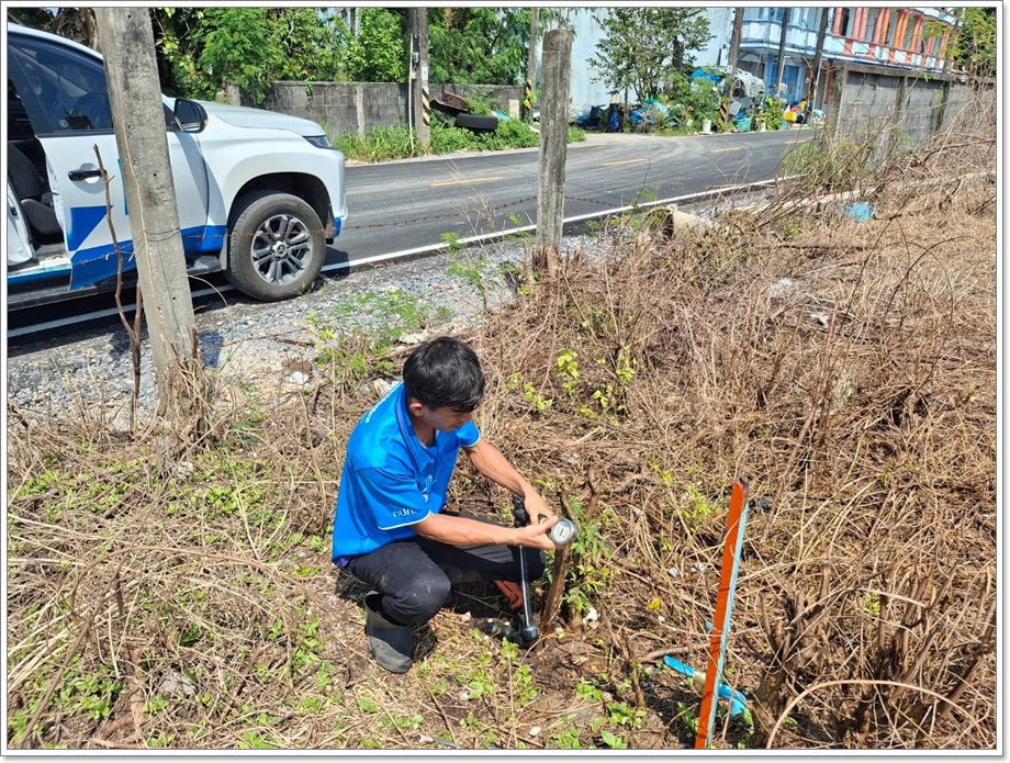 กปภ.สาขาขนอม ลงพื้นที่ตรวจวัดแรงดันน้ำเพื่อเป็นการวิเคราะห์หาจุดท่อแตก/รั่วเบื้องต้น และแก้ไขปัญหาน้ำไม่ไหล/น้ำไหลอ่อน ประจำเดือน มกราคม 2568