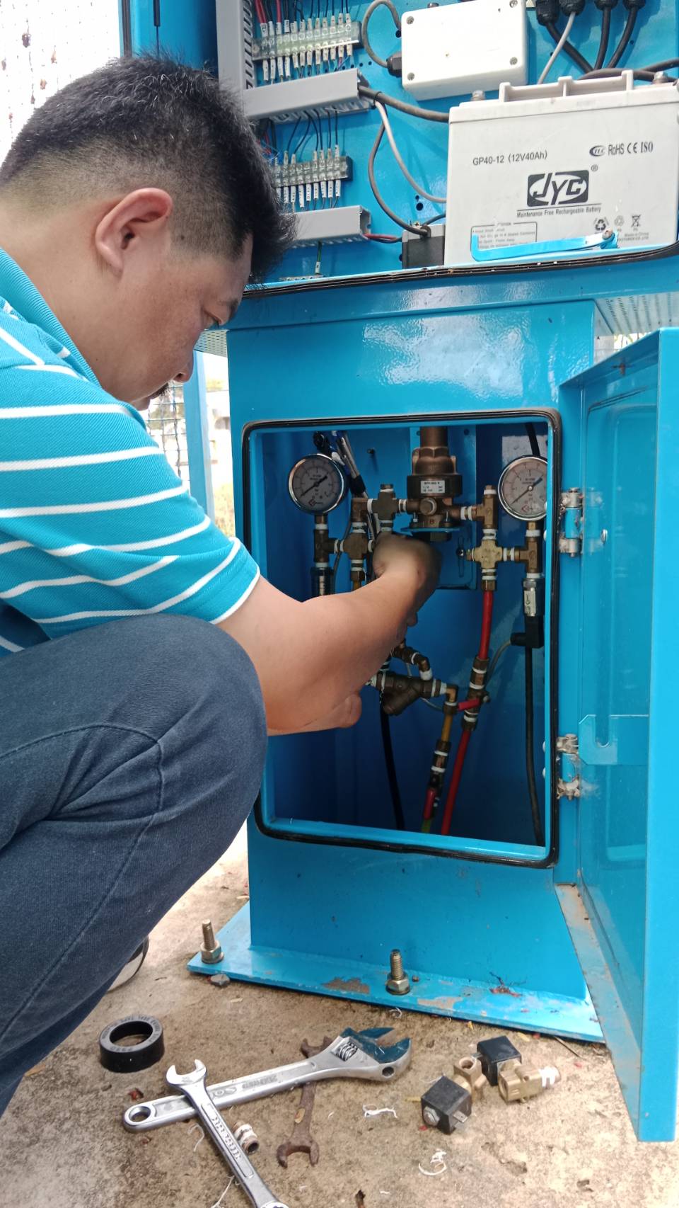 กปภ.สาขามหาสารคาม ดำเนินการบำรุงรักษา DMA09 โดยการถอดล้าง PRV เพื่อเพิ่มประสิทธิภาพการจ่ายน้ำ
