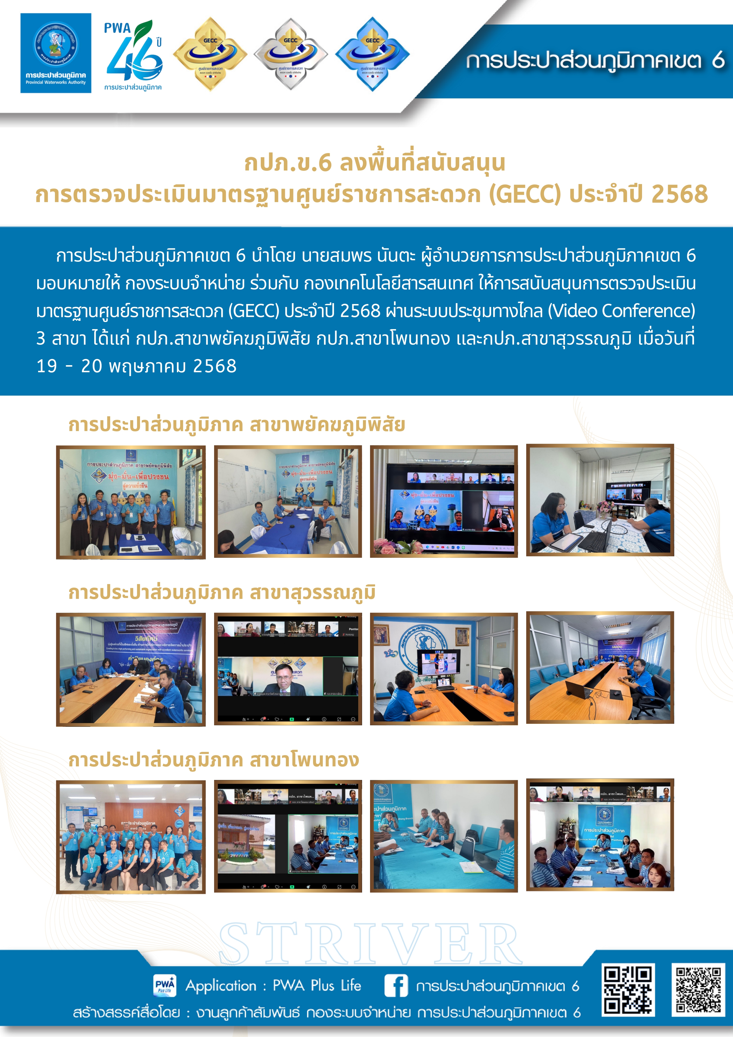 ตรวจประเมินมาตรฐานศูนย์ราชการสะดวก (GECC) ประจำปี 2568