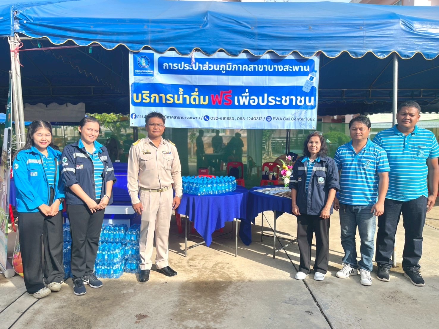 กปภ.สาขาบางสะพาน เข้าร่วมโครงการ หน่วยบำบัดทุกข์ บำรุงสุข สร้างรอยยิ้มให้ประชาชนจังหวัดประจวบคีรีขันธ์ (โครงการจังหวัดเคลื่อนที่) ประจำปีงบประมาณ 2568 ณ เทศบาลตำบลบ้านกรูด ม.3 ต.ธงชัย อ.บางสะพาน จ.ประจวบคีรีขันธ์