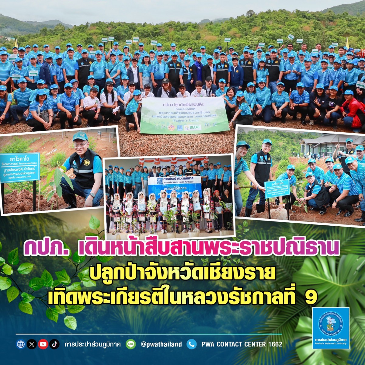 กปภ. เดินหน้าสืบสานพระราชปณิธาน ปลูกป่าจังหวัดเชียงราย เทิดพระเกียรติในหลวงรัชกาลที่ 9