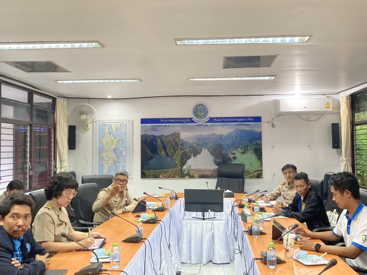 กปภ.สาขาภูเก็ตและงานควบคุมคุณภาพน้ำ 2 เข้าประชุมร่วมกับโครงการชลประทานภูเก็ตและสำนักงานป้องกันและบรรเทาสาธารณภัยจังหวัดภูเก็ต