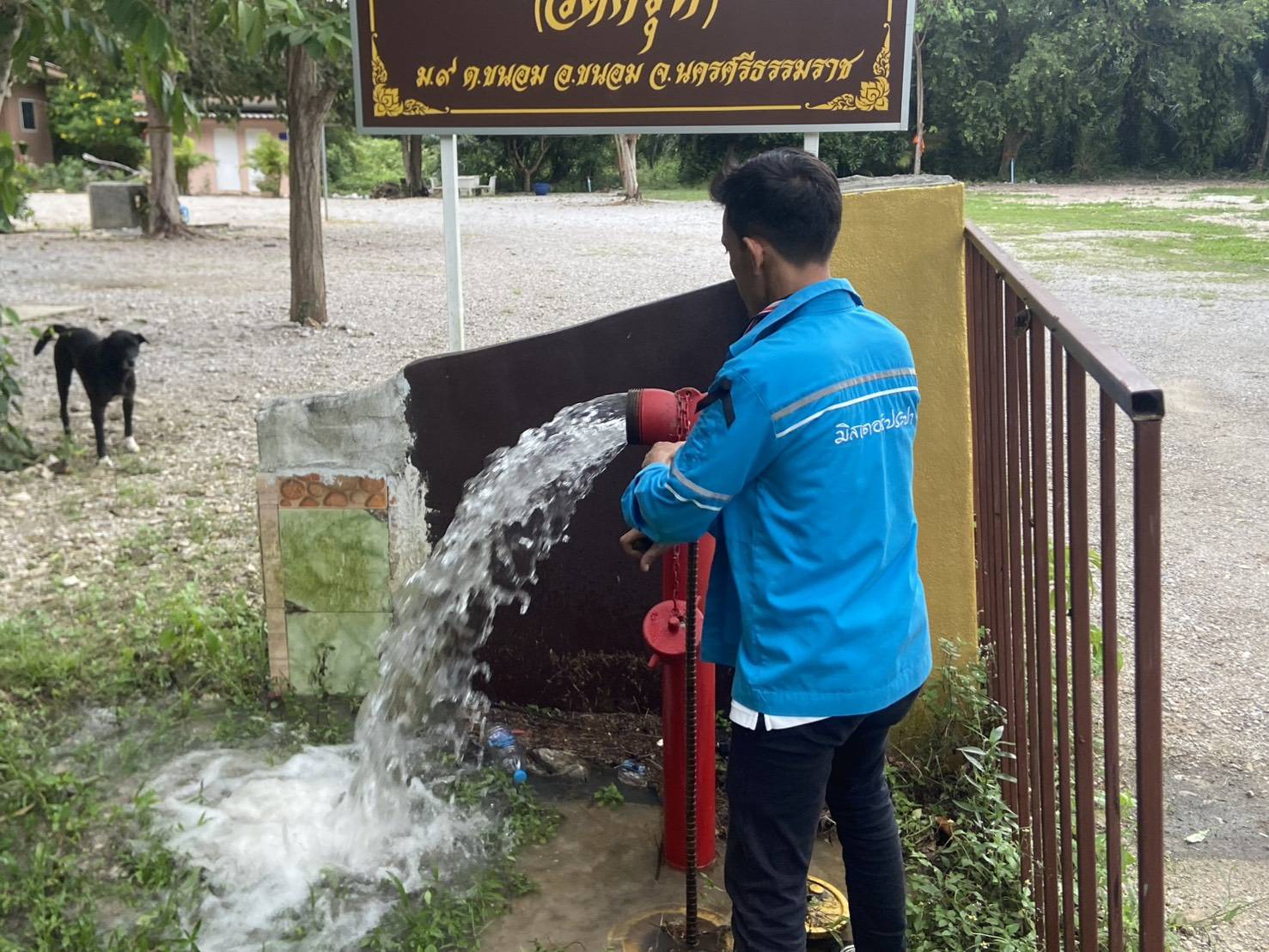 กปภ.สาขาขนอม ลงพื้นที่ ดำเนินการเปิดล้างตะกอนระบายในเส้นท่อจ่ายน้ำ (Blow off) ผ่านหัวดับเพลิง บริเวณวัดครุฑ ม.9 ขนอม ต.ขนอม จ.นครศรีธรรมราช