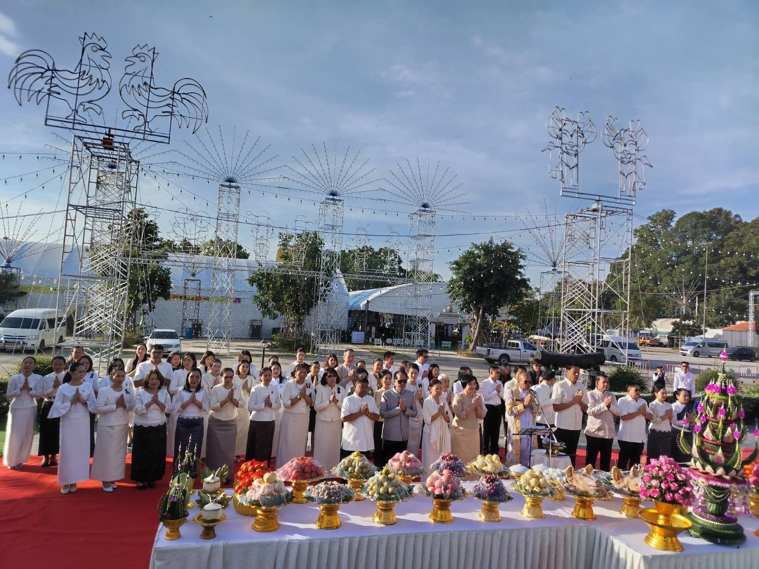 กปภ.สาขาขอนแก่น(พ)  ร่วมพิธีบวงสรวงสิ่งศักดิ์สิทธิ์งานเทศกาลไหมนานาชาติ ประเพณีผูกเสี่ยวเเละงานกาชาดจังหวัดขอนแก่น ประจำปี 2568 (จุดที่ 3)