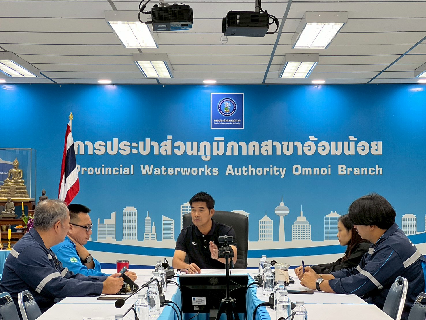 กปภ.สาขาอ้อมน้อย กปภ.สาขาอ้อมน้อย ประชุมร่วมกับทีมผู้รับจ้าง ติดตามการดำเนินงานสำรวจหาน้ำสูญเสียเชิงรุก (ALC) ปีงบประมาณ 2569