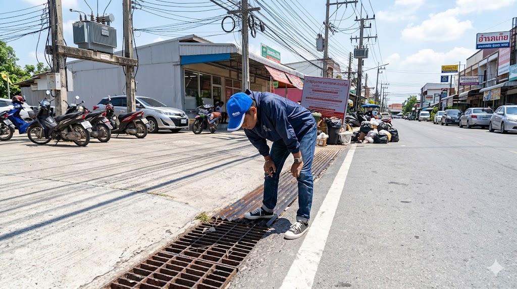การประปาส่วนภูมิภาคสาขาภูเก็ต ลงพื้นที่สำรวจหาท่อแตกท่อรั่วเชิงรุก (ALC) ถ.สิริราชย์ ต.ป่าตอง อ.กะทู้ จ.ภูเก็ต