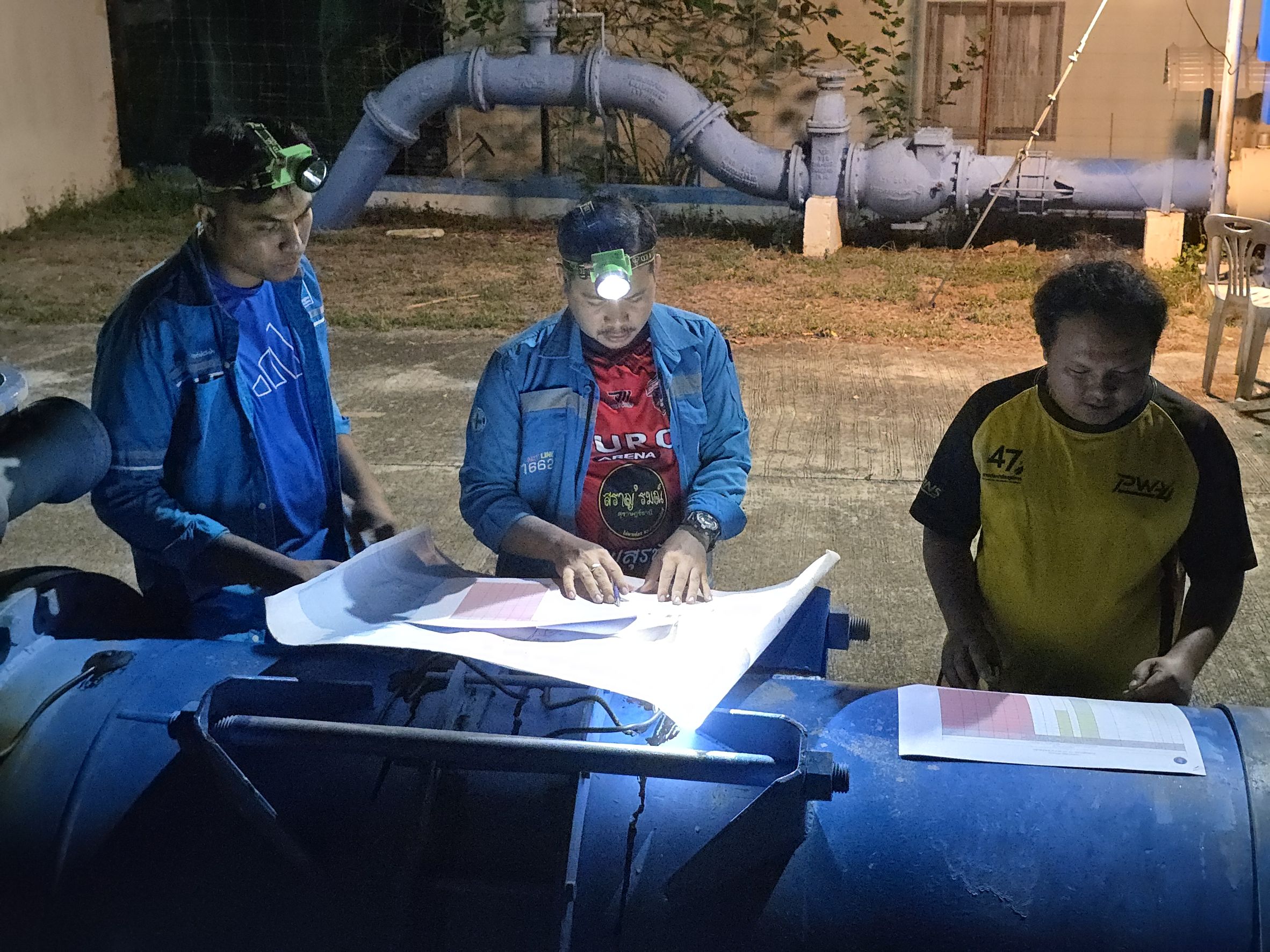 กปภ.สาขาขนอม ลงพื้นที่ปฏิบัติงานลดน้ำสูญเสีย โดยวิธี Step Test mm-03 ตามแผนปฏิบัติการลดน้ำสูญเสีย