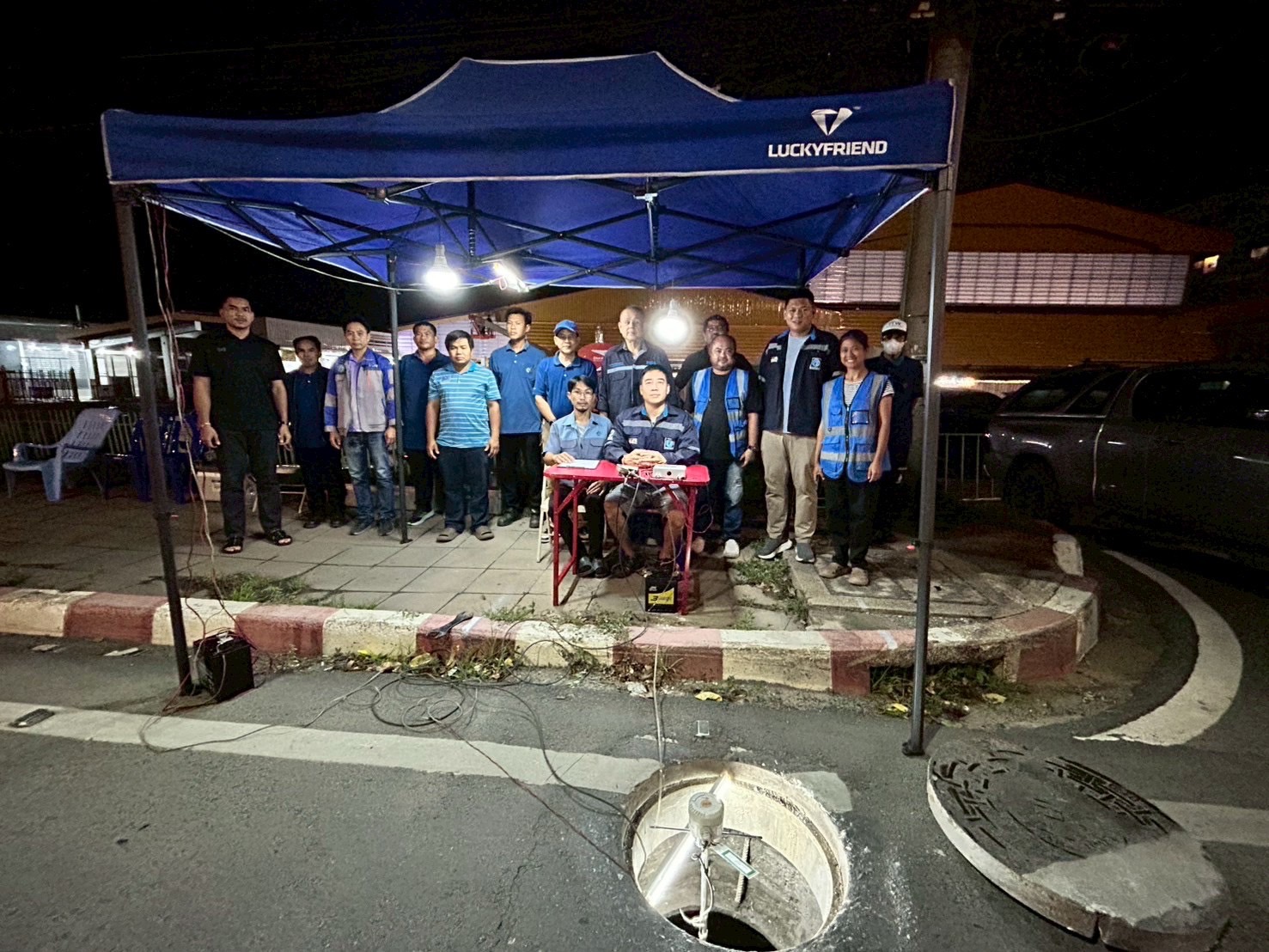 กปภ.สาขาอ้อมน้อย ร่วมกับบริษัท ทีทีดับบลิวฯ ร่วมทดสอบการรั่วไหลของระบบจ่ายน้ำประปาให้แก่ผู้บริโภค (LDN) ครั้งที่ 1/2569