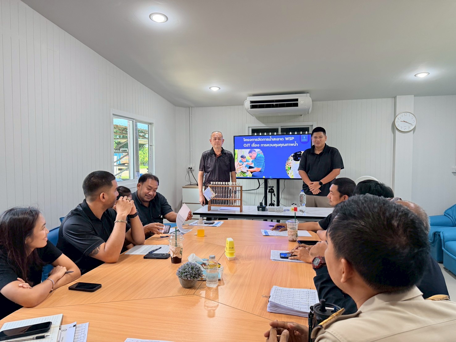 กปภ.สาขาอ้อมน้อย จัดกิจกรรม On the Job Training ด้านการควบคุมคุณภาพน้ำ ภายใต้โครงการจัดการน้ำสะอาด (WSP)